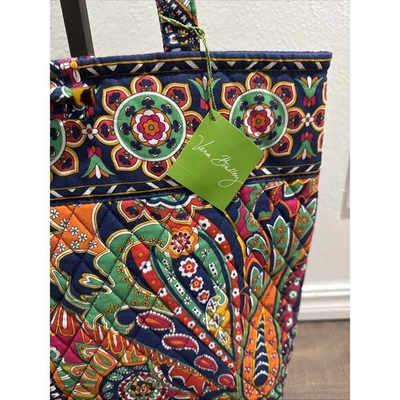 Vera Bradly Venetian Paisley Tote Hand Bag 10449-150 Cosmetic Bag NWT Retired - Picture 4 of 7